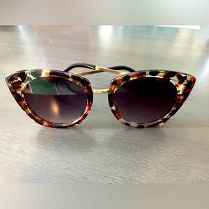EUC Cat Eye Wide Sunglasses with Tortoise Shell Detail